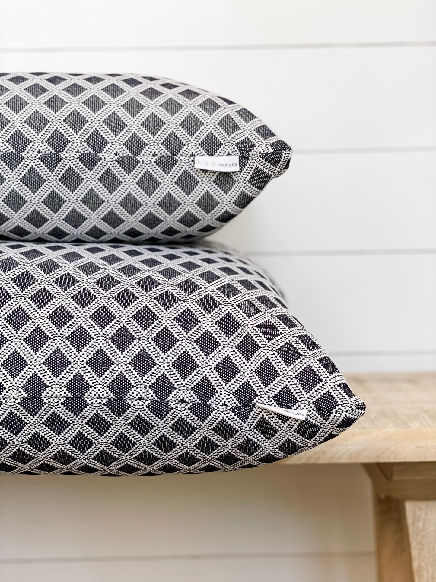 Outdoor Cushion Cover - Deep Navy Cross Hatch