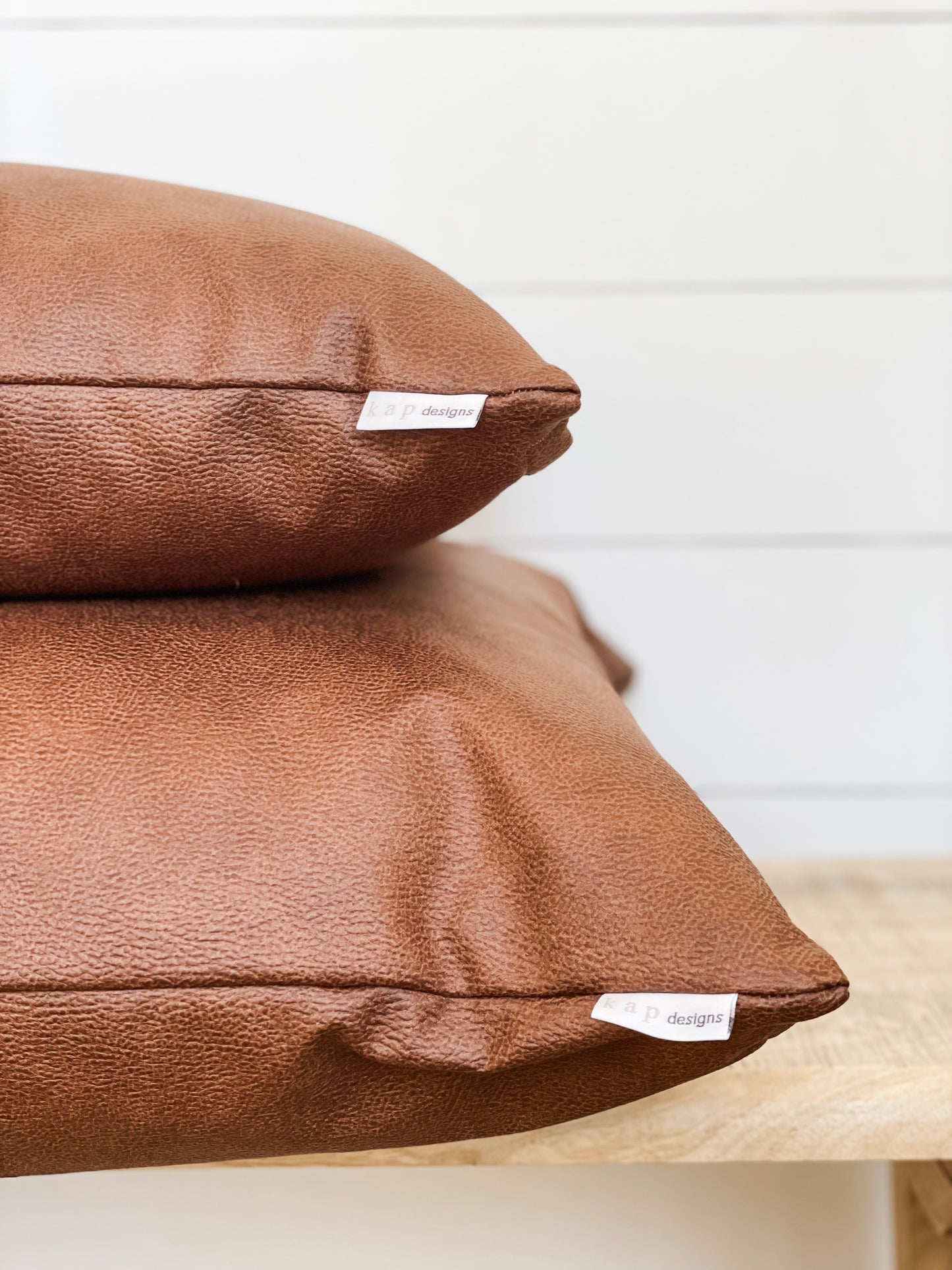 Cushion Cover - Tan Vegan Leather
