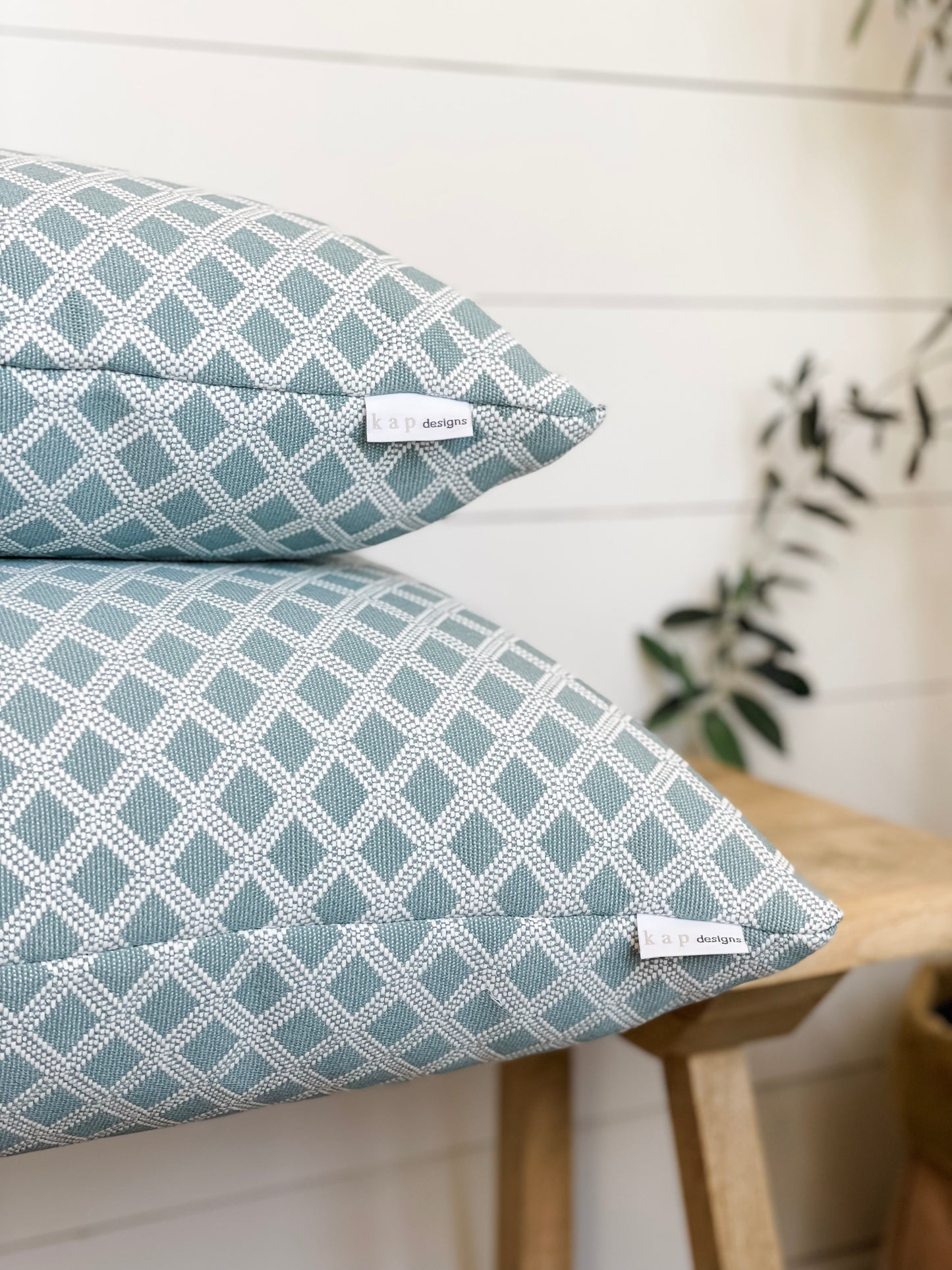 Outdoor Cushion Cover - Ocean Cross Hatch