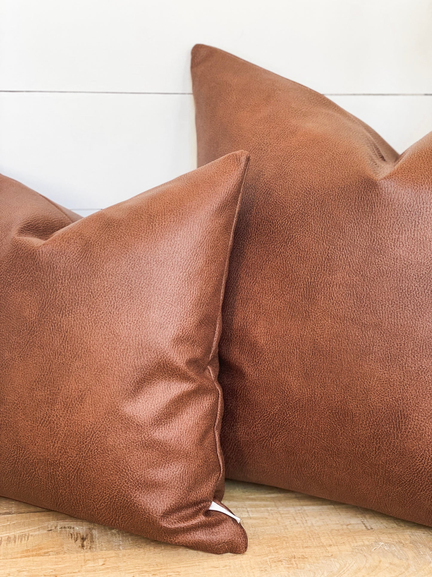 Cushion Cover - Tan Vegan Leather