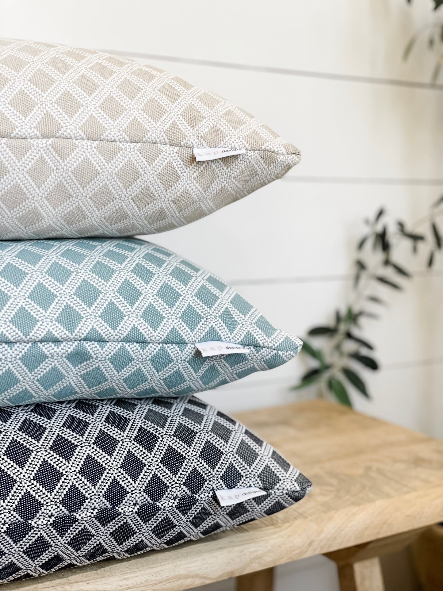 Outdoor Cushion Cover - Deep Navy Cross Hatch