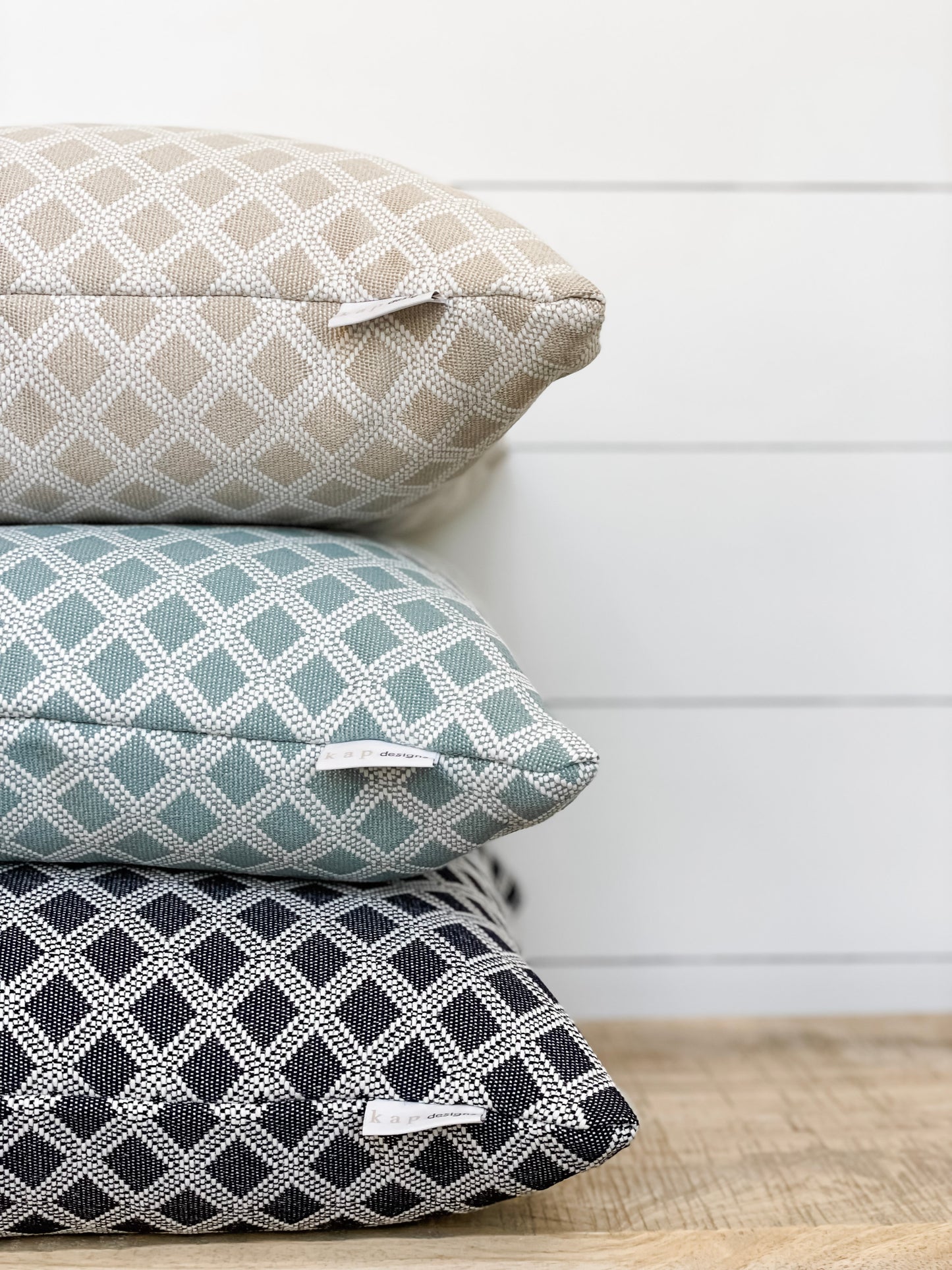 Outdoor Cushion Cover - Ocean Cross Hatch