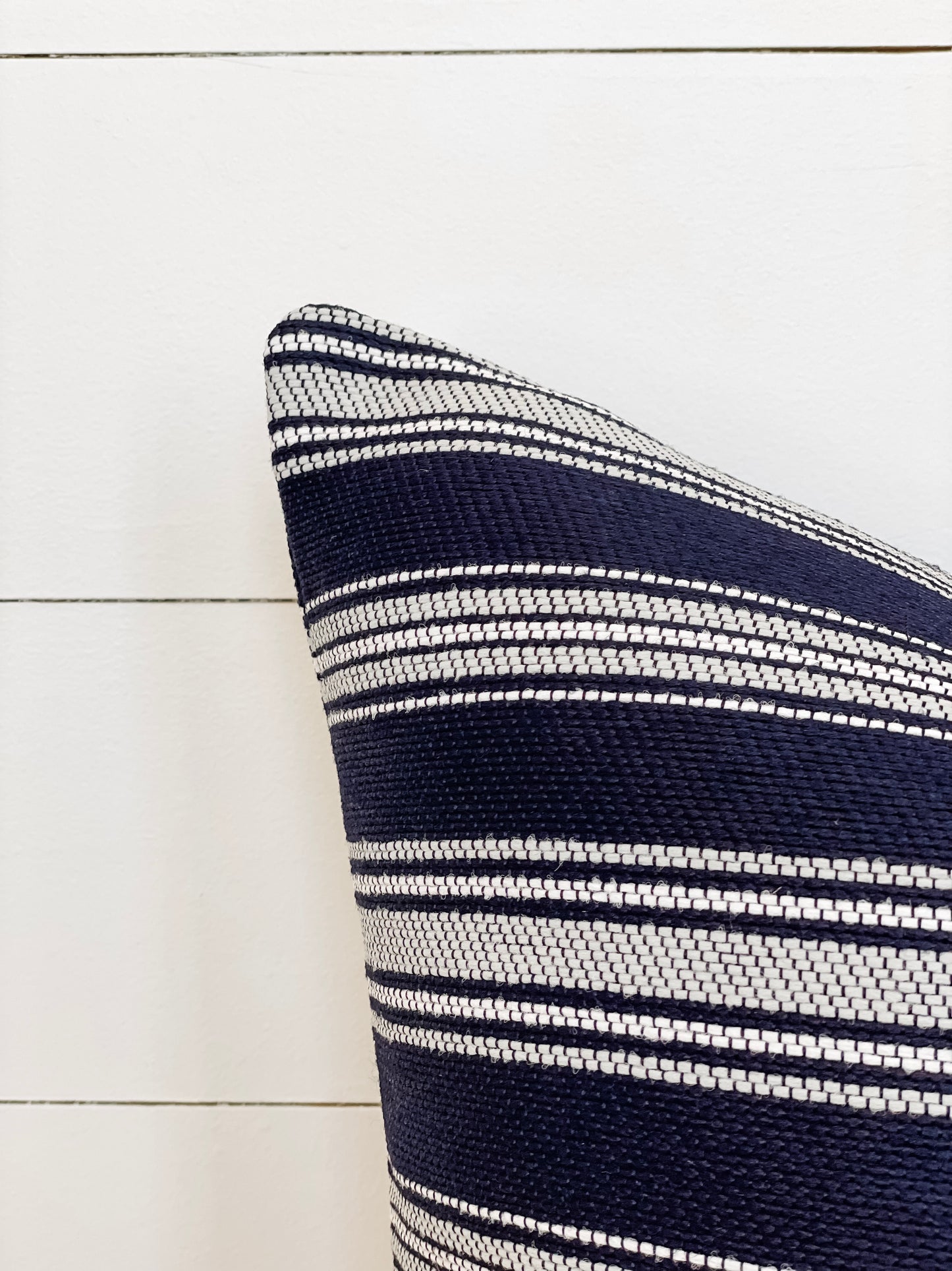 Outdoor Cushion Cover - Deep Navy Stripe