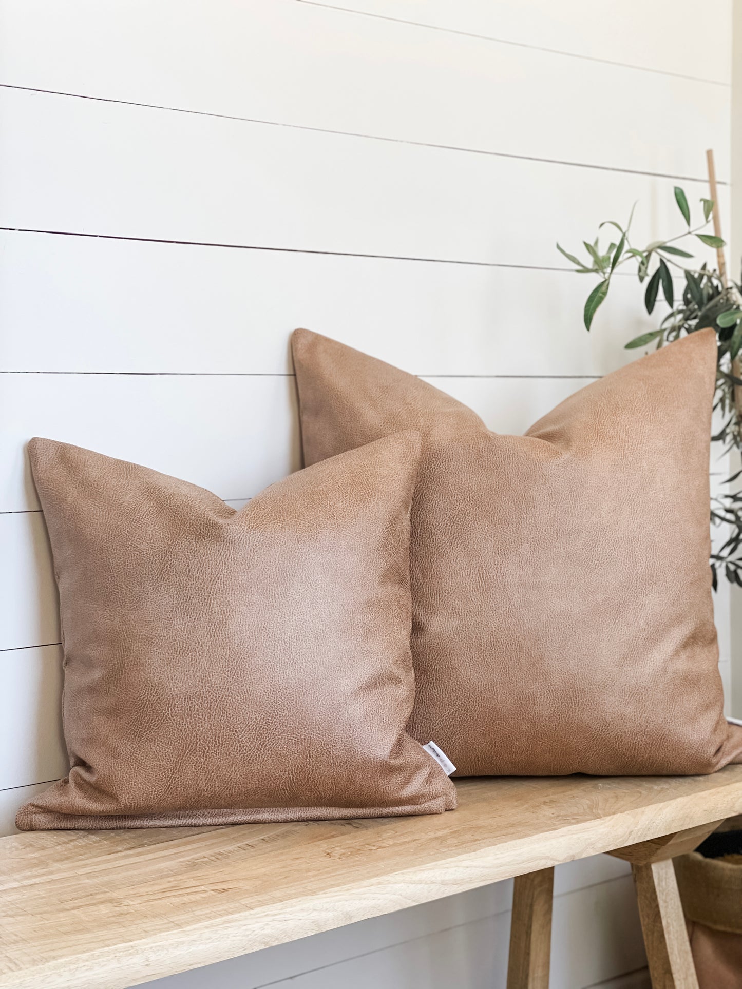 Cushion Cover - Camel Vegan Leather
