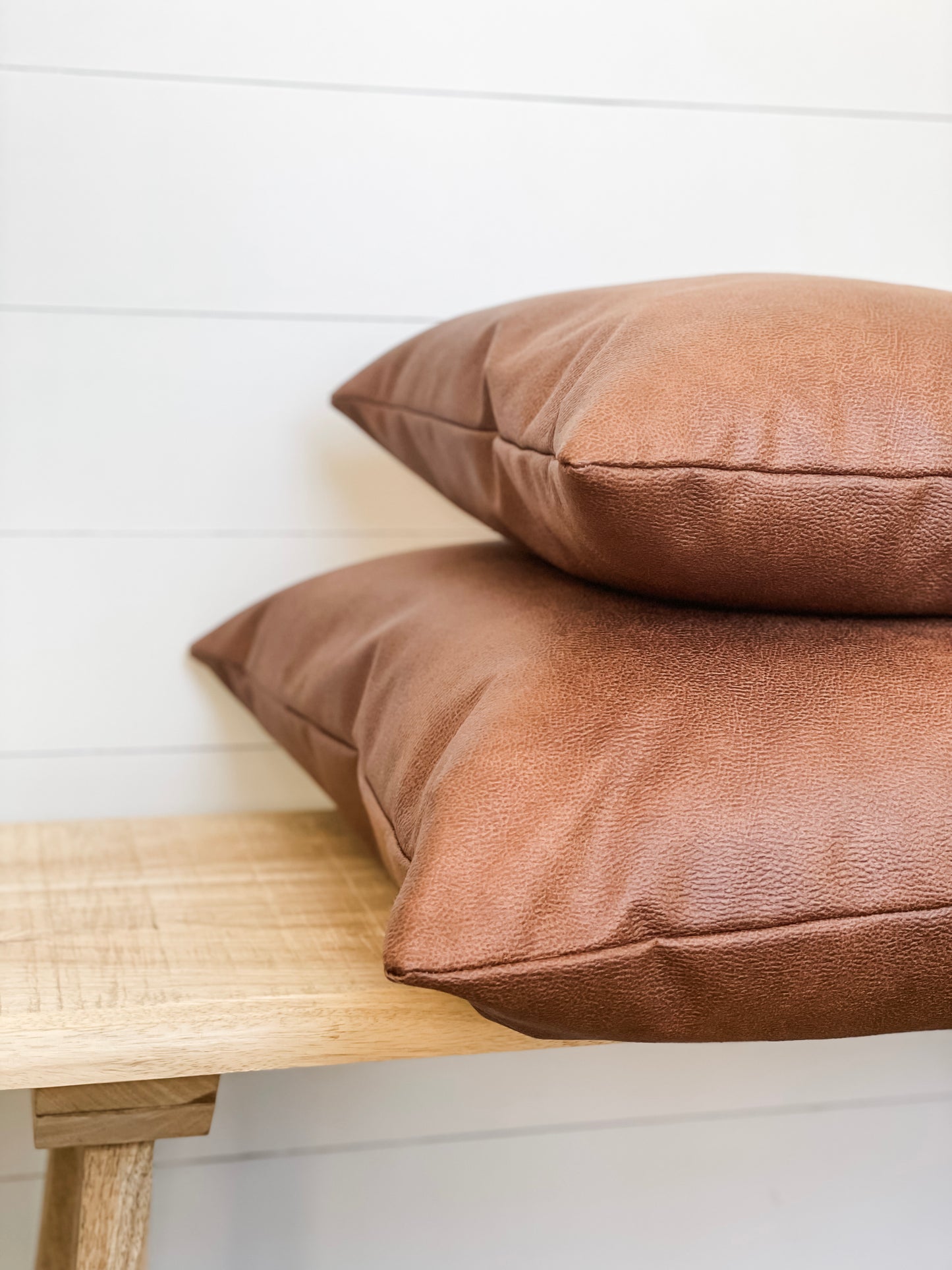 Cushion Cover - Tan Vegan Leather