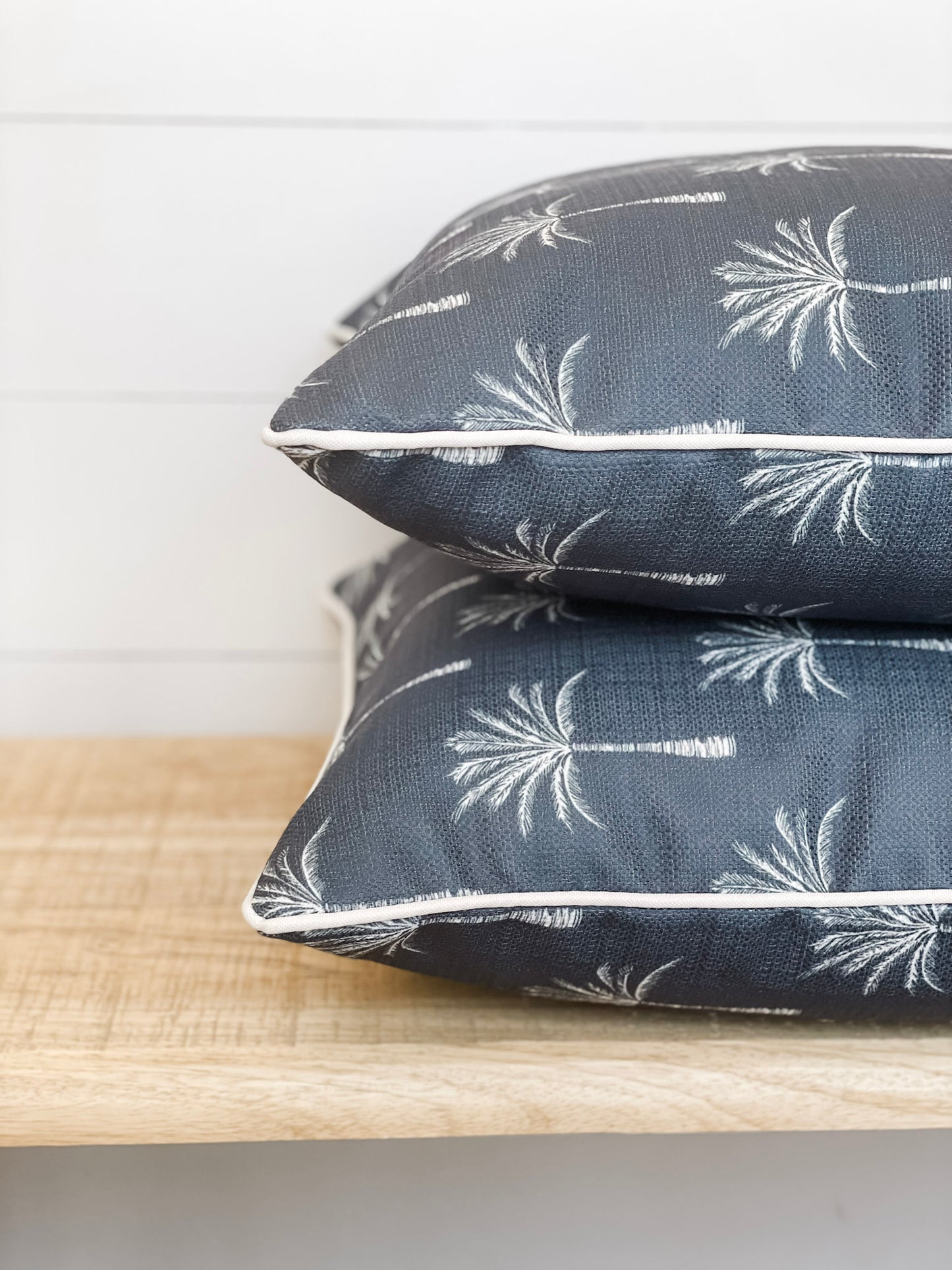 Outdoor Cushion Cover - Charcoal/Navy Palm