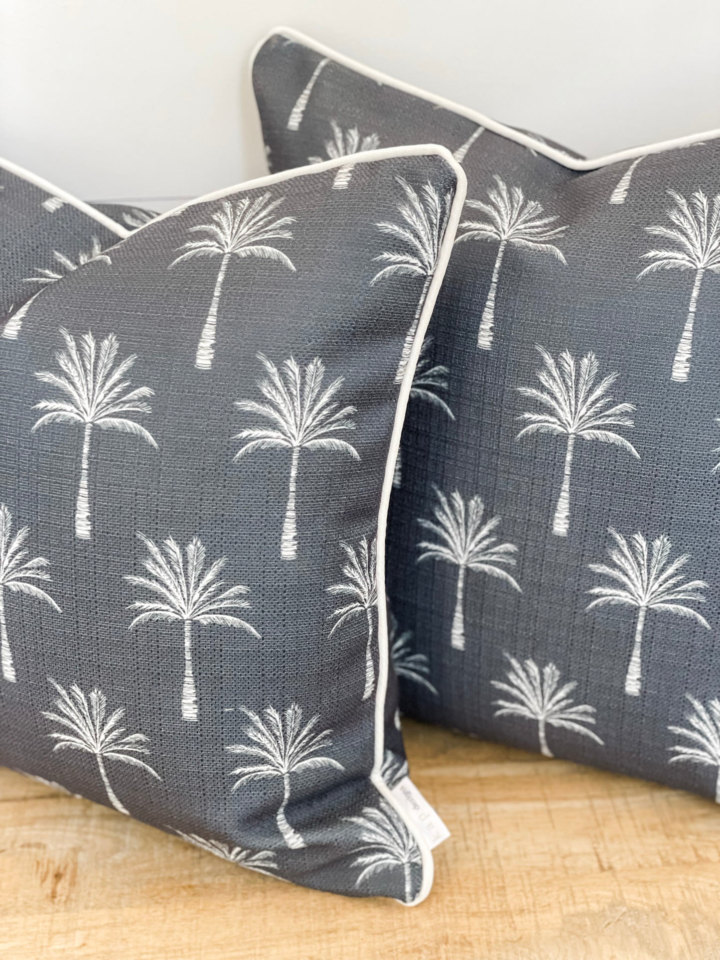 Outdoor Cushion Cover - Charcoal/Navy Palm