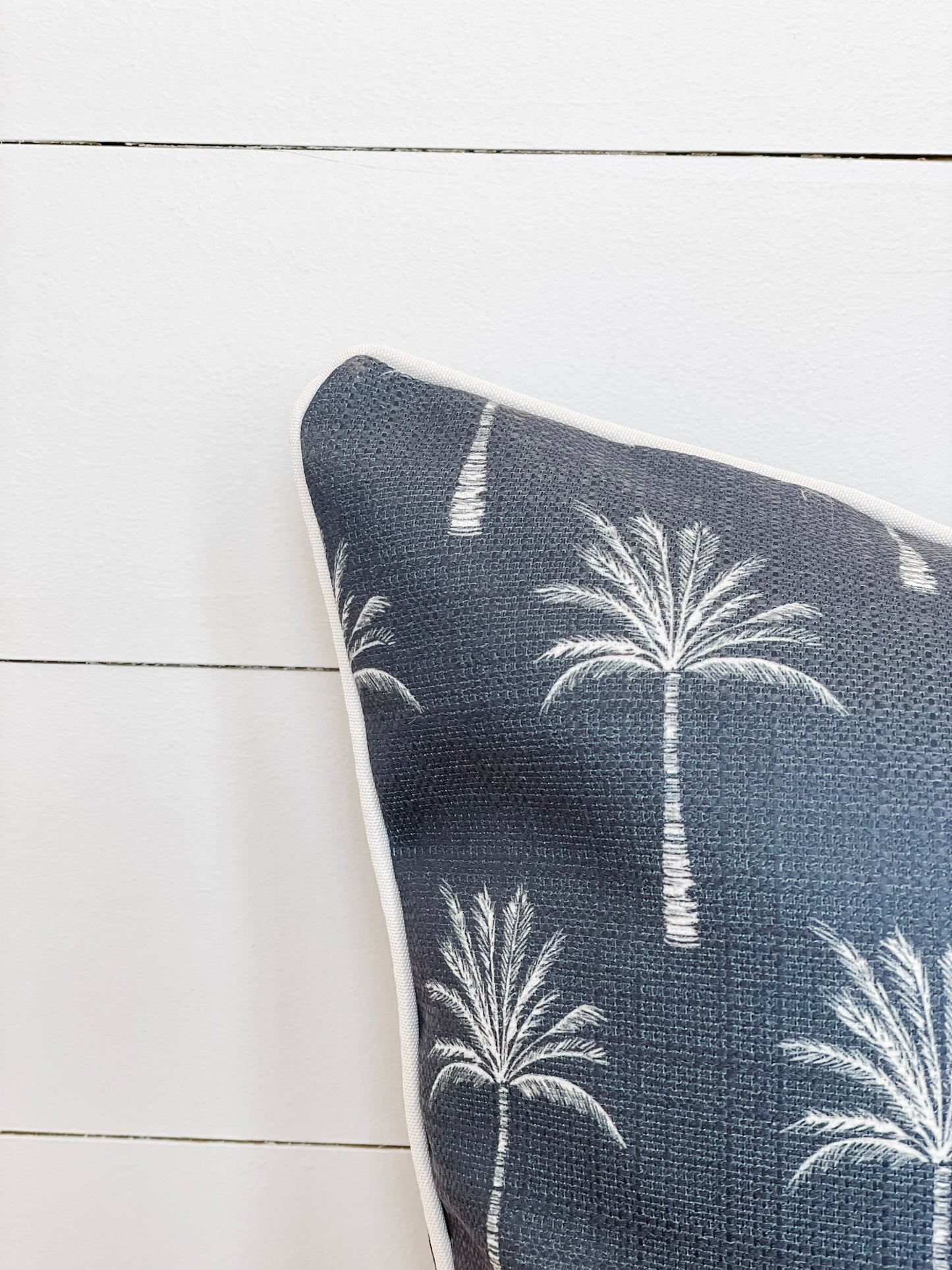 Outdoor Cushion Cover - Charcoal/Navy Palm