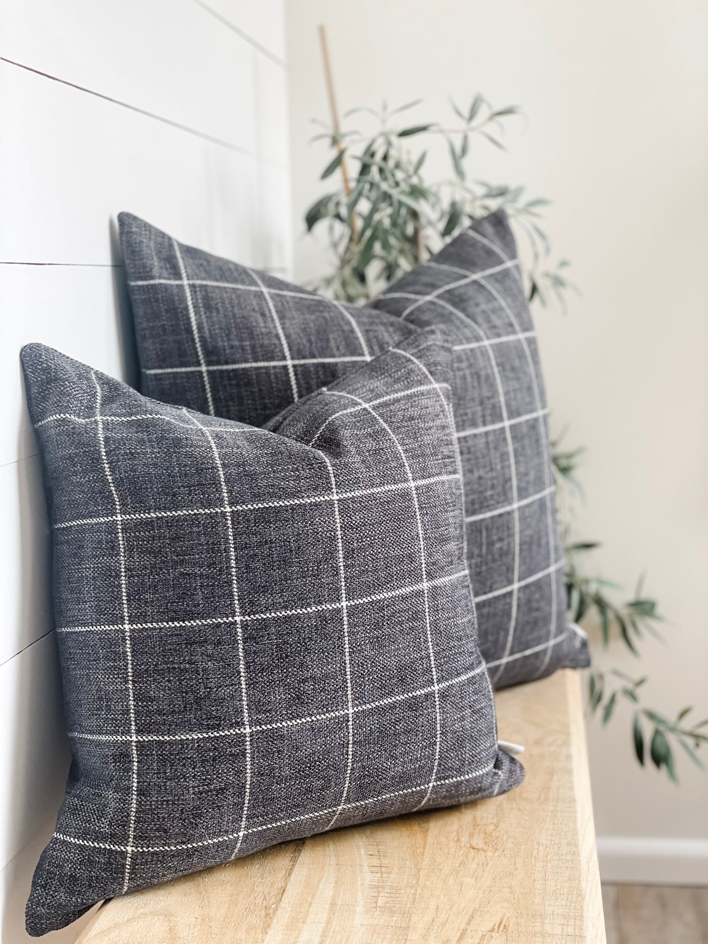 Cushion Cover - Slate Check