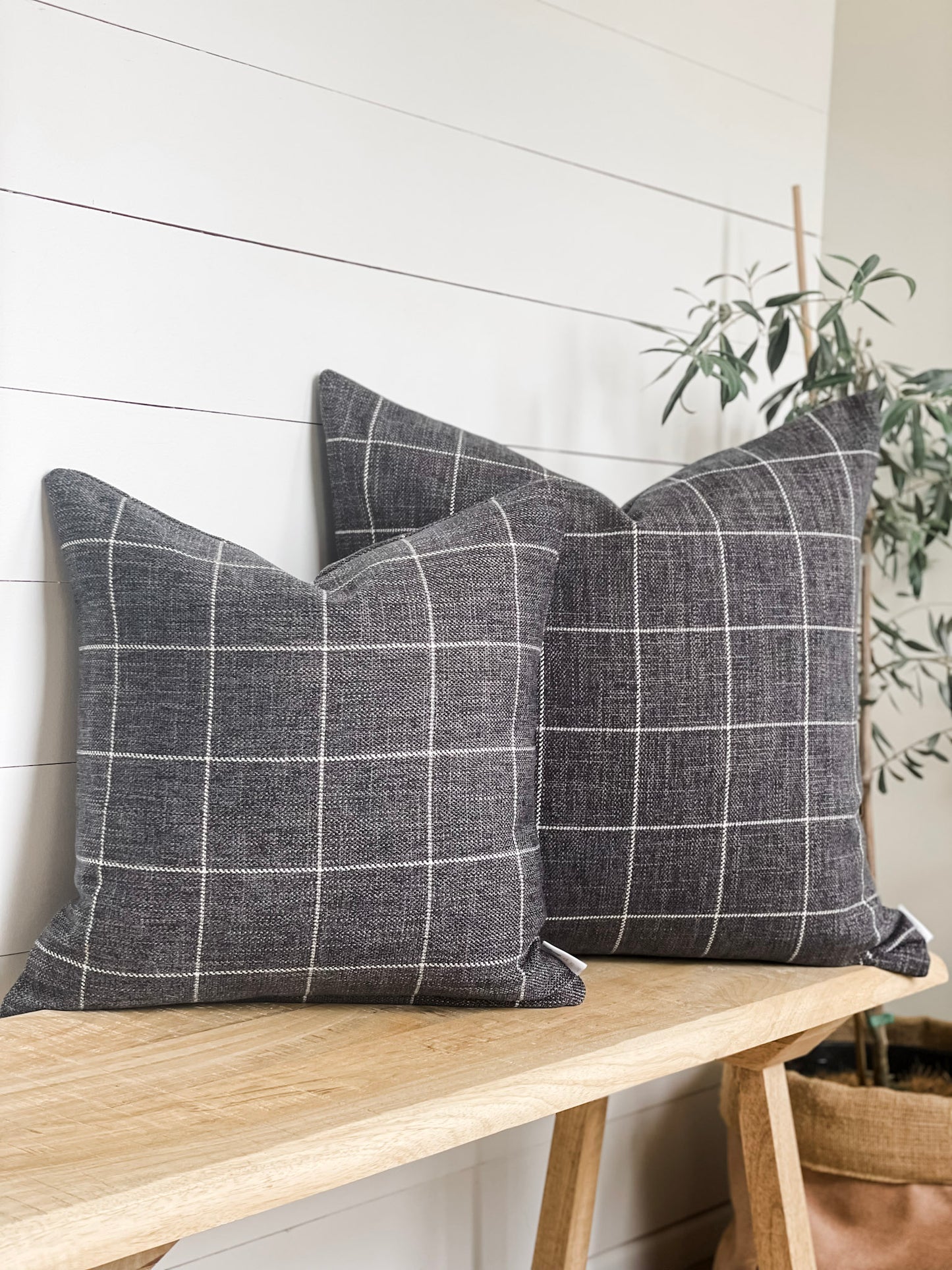 Cushion Cover - Slate Check