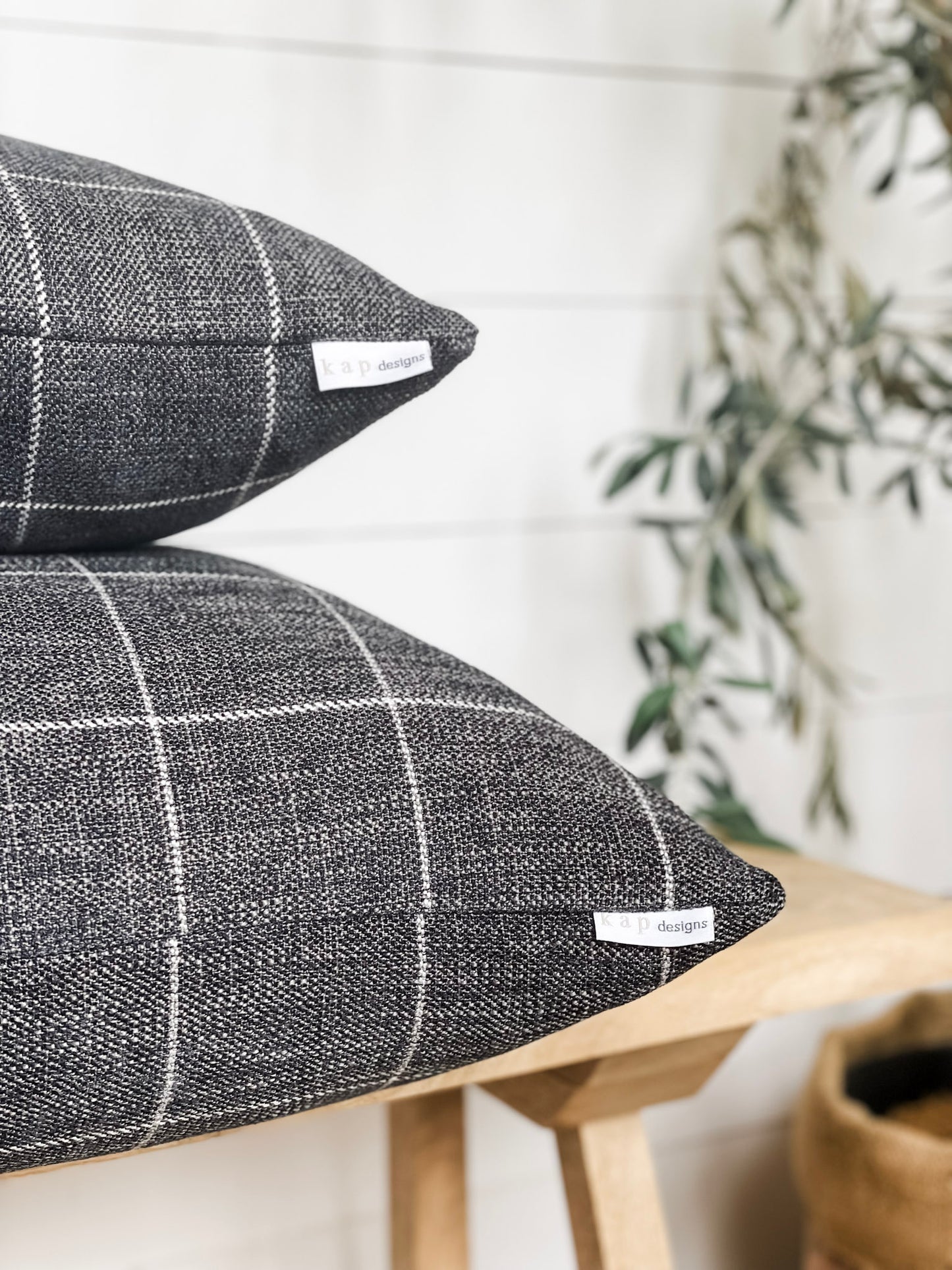 Cushion Cover - Slate Check
