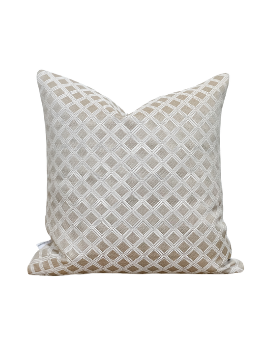 Outdoor Cushion Cover - Natural Cross Hatch