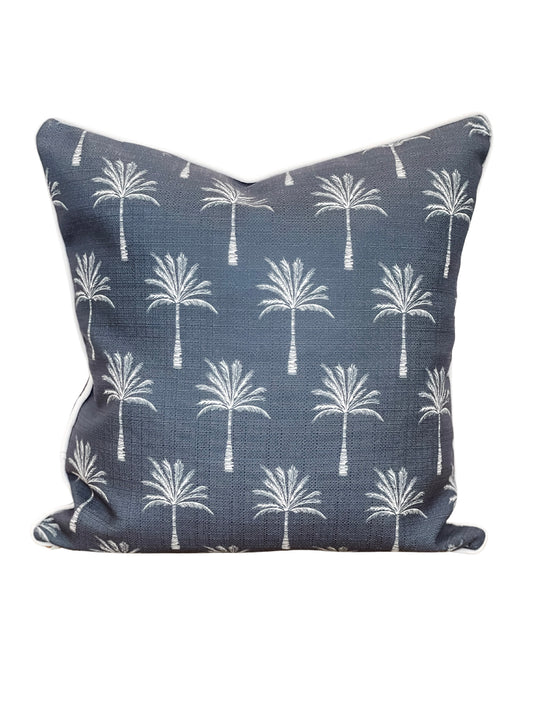 Outdoor Cushion Cover - Charcoal/Navy Palm