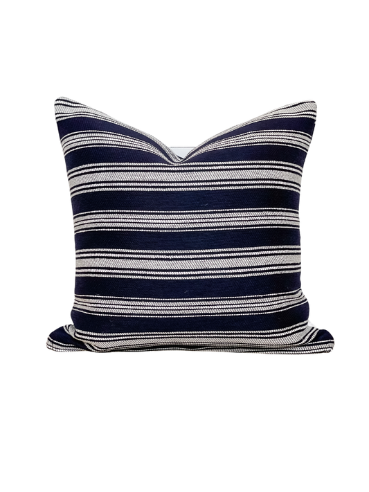 Outdoor Cushion Cover - Deep Navy Stripe