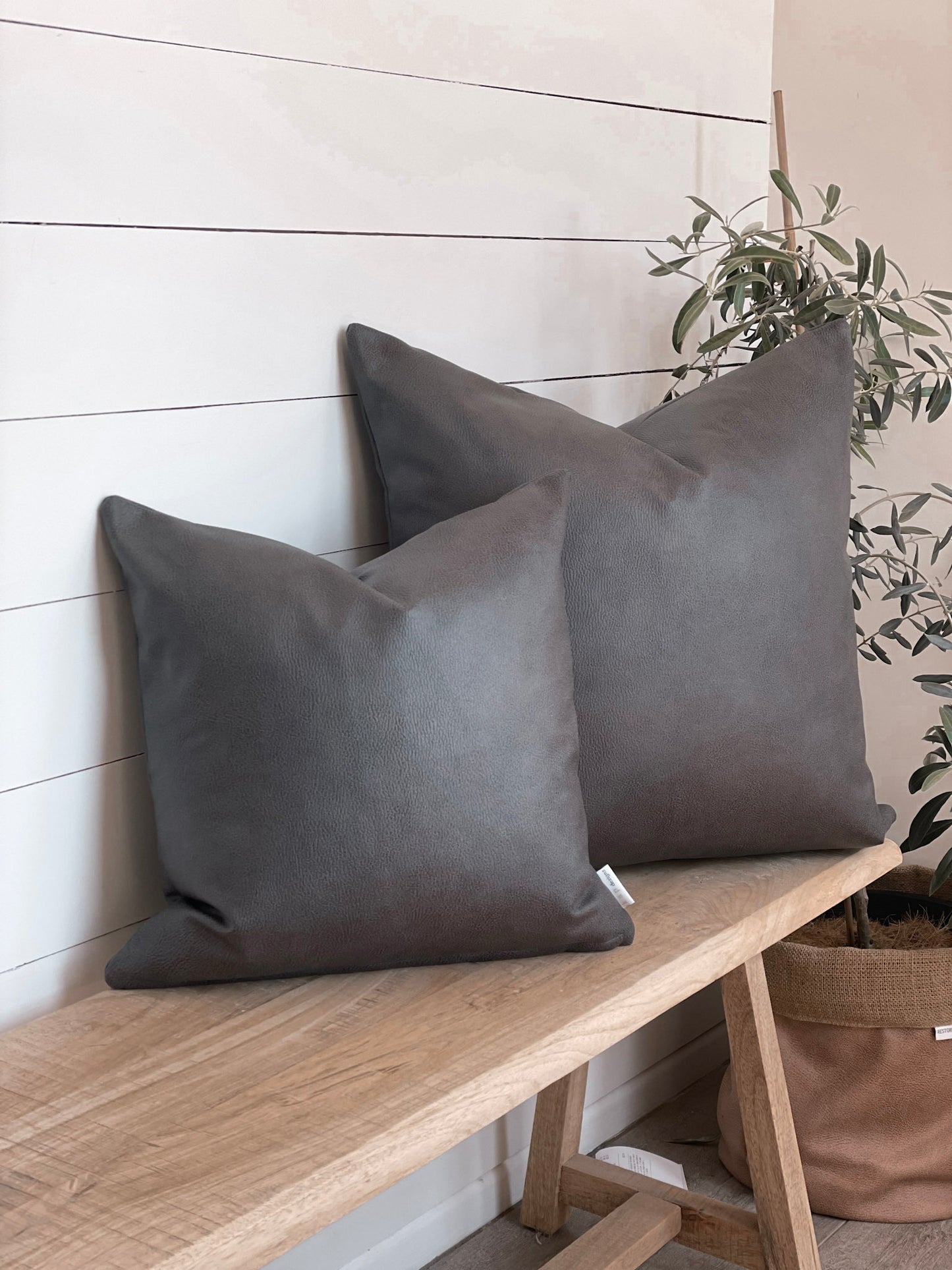 Cushion Cover - Slate Vegan Leather