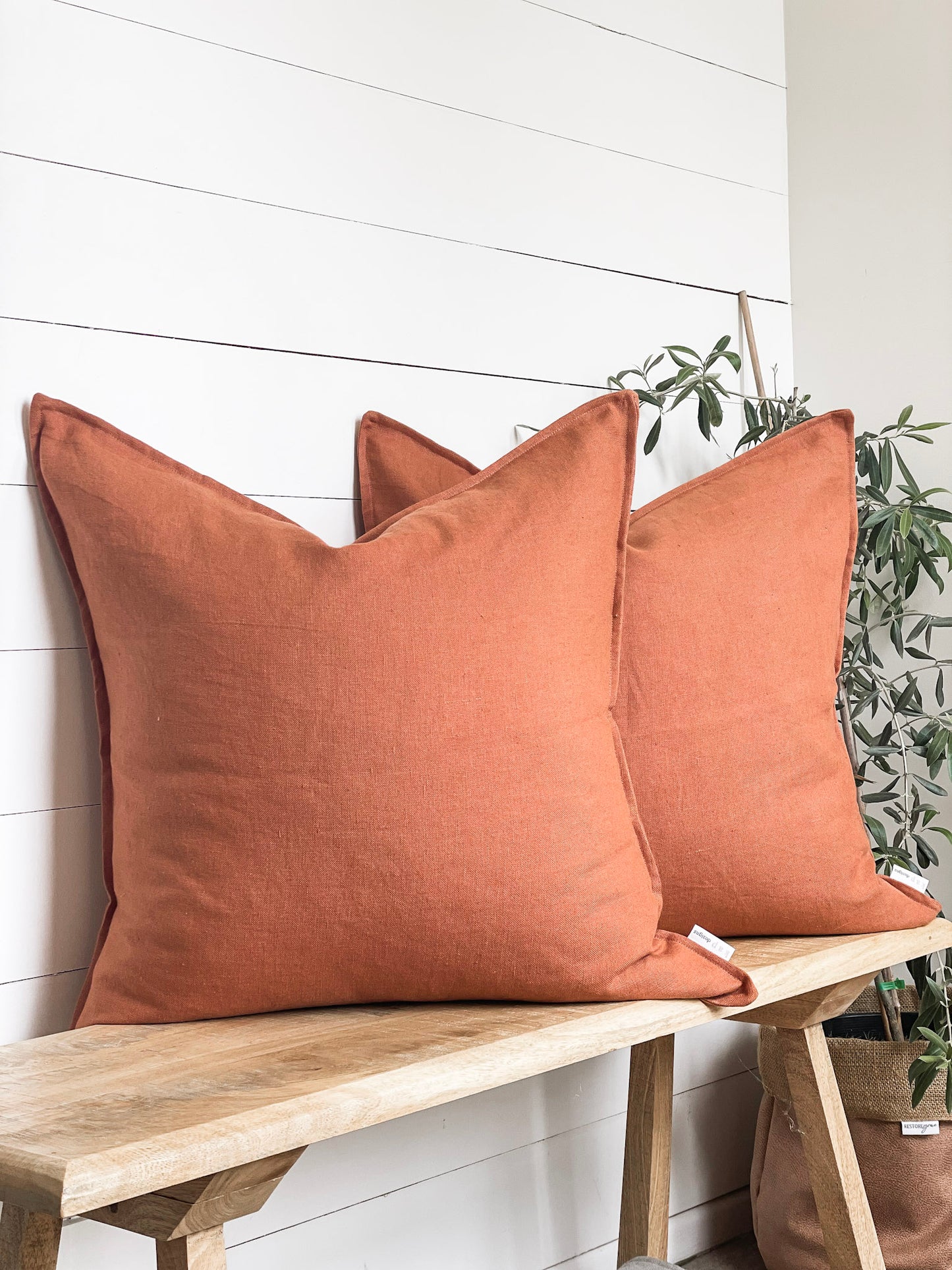 Cushion Cover - Terracotta European Linen